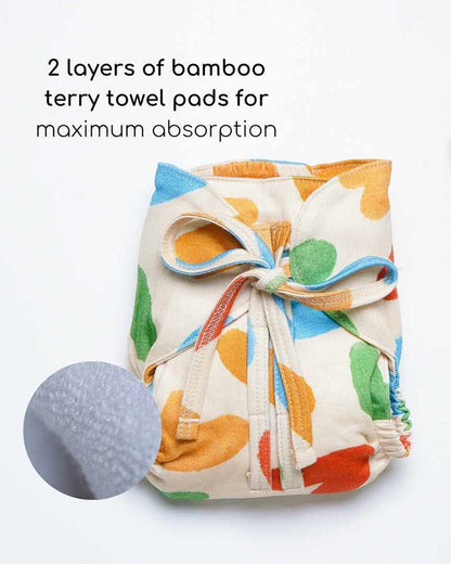 Cocoon Care Playful Notes Cloth Nappy-Bamboo Muslin-Washable & Reusable