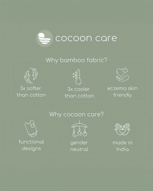 Cocoon Care Heart & Soul Baby Sleeping Bag/Pod-Bamboo Cotton-With 2 Way Zipper-Newborn Bed