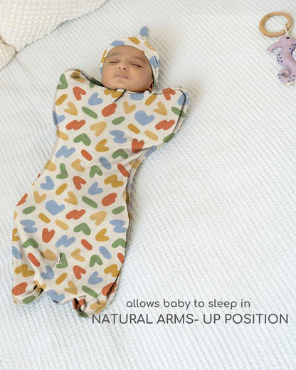 Cocoon Care Playful Notes Baby Sleeping Bag/Pod-Bamboo Cotton-With 2 Way Zipper-Newborn Bed