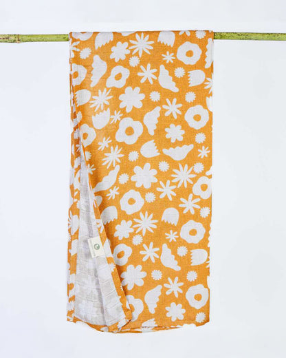 Cocoon Care Bloom Baby Bloom Bamboo Muslin Swaddle-Yellow-Infant Wraps