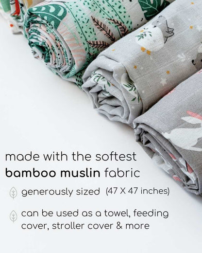 Cocoon Care Jungle Safari Bamboo Muslin Swaddle-Multicolor-Infant Wraps