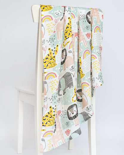 Cocoon Care Jungle Safari Bamboo Muslin Swaddle-Multicolor-Infant Wraps
