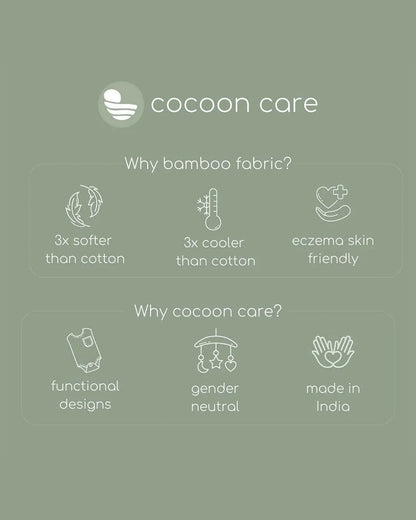 Cocoon Care Grey Kimono Jhabla-Rabbit Farm & Grey Grove-Bamboo-Pack of 2-For Infants