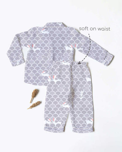 Cocoon Care Grey Nightsuit-Grey Grove-Bamboo-For Infants
