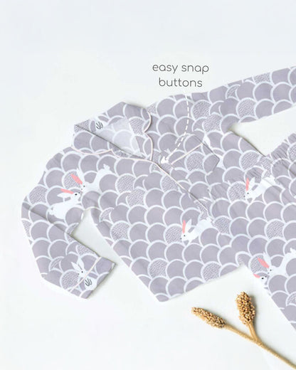 Cocoon Care Grey Nightsuit-Grey Grove-Bamboo-For Infants