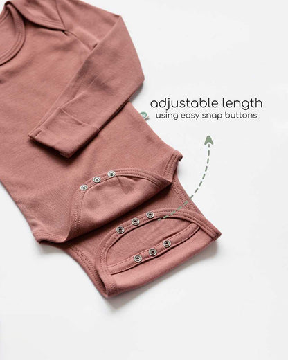 Cocoon Care Dusty Pink Bodysuit-Solid-Bamboo-For Infants