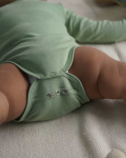 Cocoon Care Sage Green Bodysuit-Solid-Bamboo-For Infants
