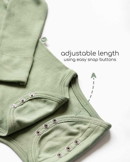 Cocoon Care Sage Green Bodysuit-Solid-Bamboo-For Infants
