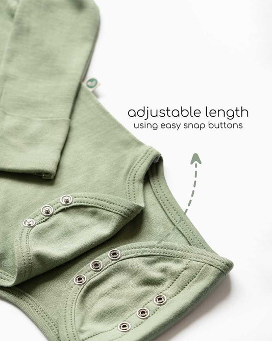 Cocoon Care Sage Green Bodysuit-Solid-Bamboo-For Infants