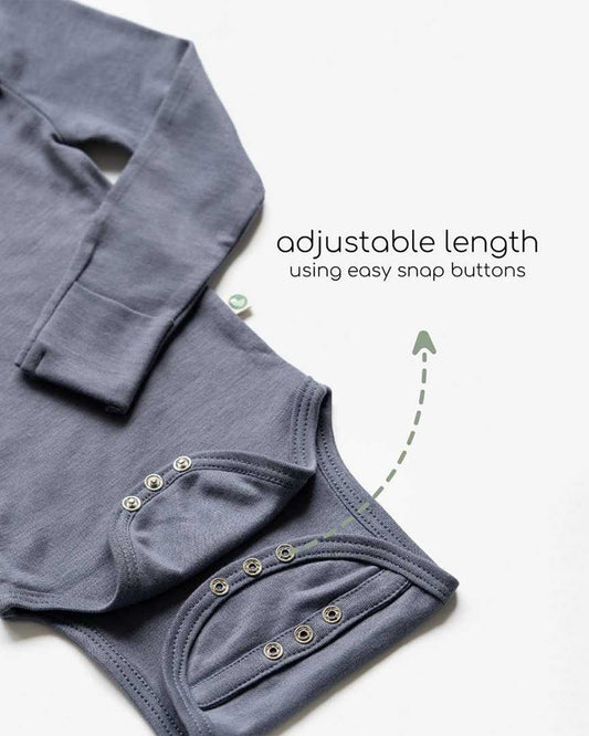 Cocoon Care Blue Bodysuit-Solid-Bamboo-For Infants