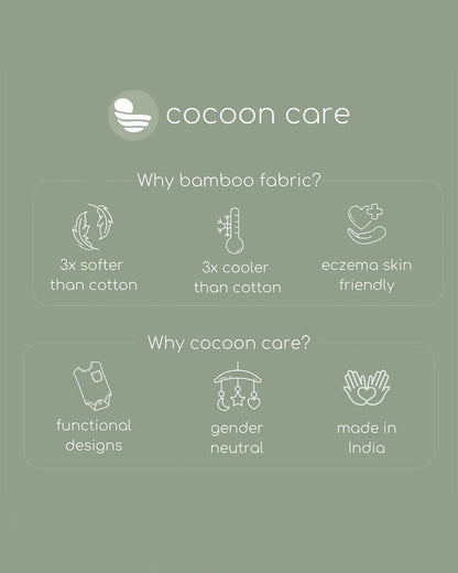 Cocoon Care Multicolor Caps, Booties & Mittens Set-Playful Notes-Bamboo-For Infants