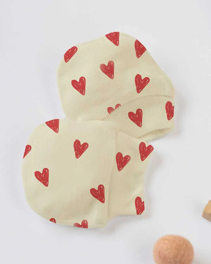 Cocoon Care Beige Caps, Booties & Mittens Set-Heart Soul-Bamboo-For Infants