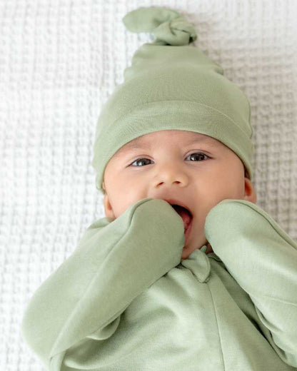 Cocoon Care Sage Green Caps, Booties & Mittens Set-Solid-Bamboo-For Infants