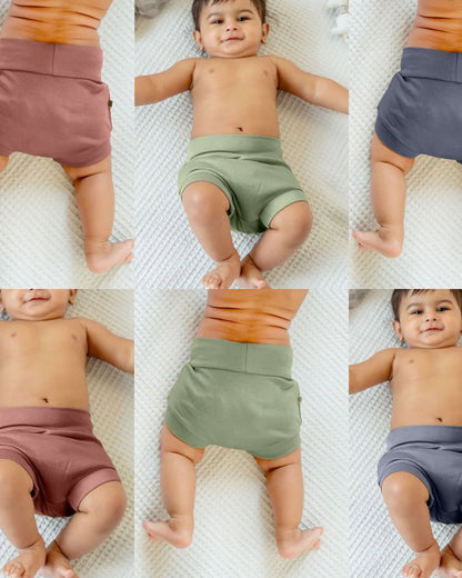 Cocoon Care Natural, Sage Green & Blue Panties-Solid-Bamboo-Pack of 3-For Infants