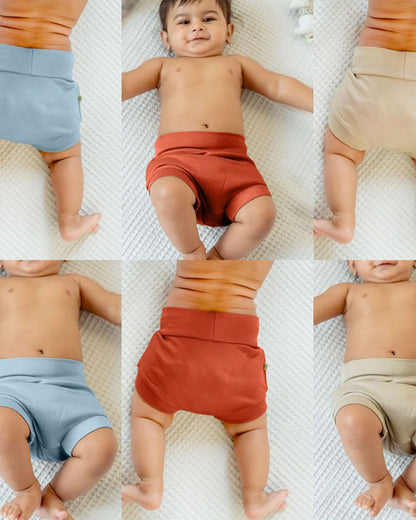 Cocoon Care Light Blue, Beige & Orange Panties-Solid-Bamboo-Pack of 3-For Infants