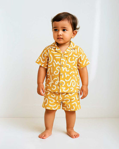 Cocoon Care Mustard Shirt-Must Doodle-Bamboo-For Infants