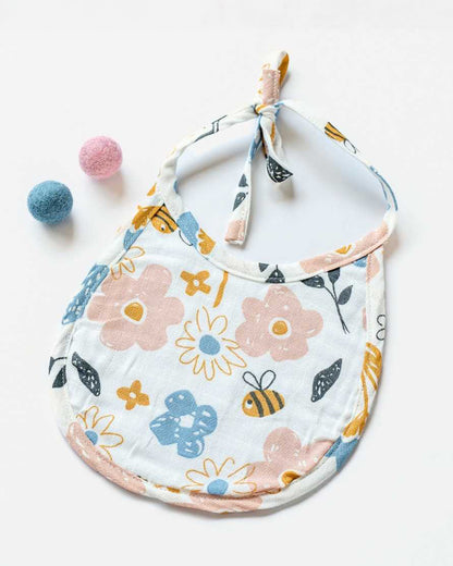 Cocoon Care Bamboo Terry Bib-With Soft Bamboo Muslin-Busy Bee-Soft & Absorbent-0-24 Months