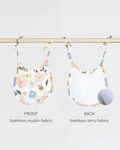 Cocoon Care Bamboo Terry Bib-With Soft Bamboo Muslin-Busy Bee-Soft & Absorbent-0-24 Months