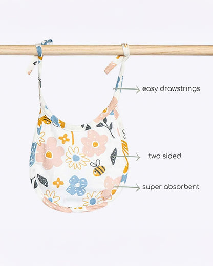 Cocoon Care Bamboo Terry Bib-With Soft Bamboo Muslin-Busy Bee-Soft & Absorbent-0-24 Months