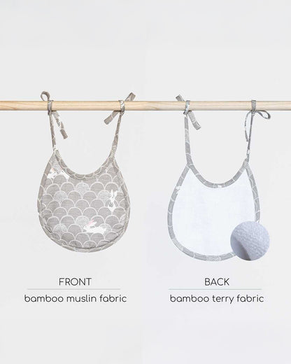 Cocoon Care Bamboo Terry Bib-With Soft Bamboo Muslin-Grey Grove-Soft & Absorbent-0-24 Months