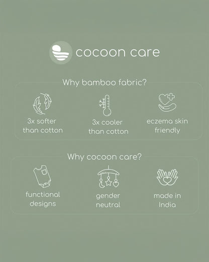 Cocoon Care Bamboo Terry Bib-With Soft Bamboo Muslin-Grey Grove-Soft & Absorbent-0-24 Months