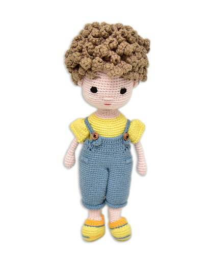 Happy Threads Lovable Ethan Crochet Boy Doll-Handcrafted-Easily Washable-9M+