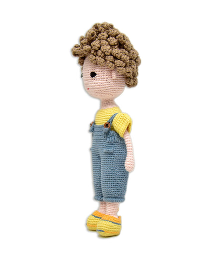 Happy Threads Lovable Ethan Crochet Boy Doll-Handcrafted-Easily Washable-9M+