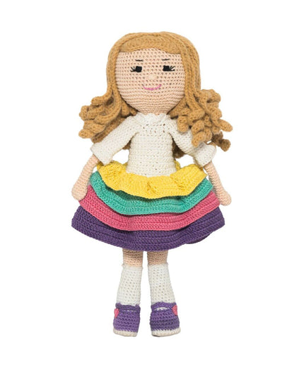 Happy Threads Sandra Crochet Doll-Handcrafted-Easily Washable-6M+
