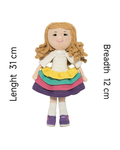 Happy Threads Sandra Crochet Doll-Handcrafted-Easily Washable-6M+