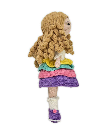 Happy Threads Sandra Crochet Doll-Handcrafted-Easily Washable-6M+