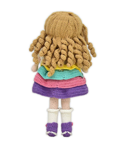 Happy Threads Sandra Crochet Doll-Handcrafted-Easily Washable-6M+