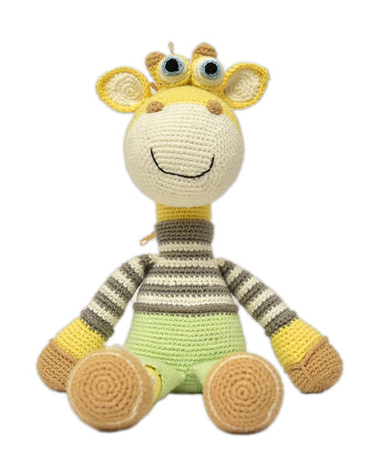 Happy Threads Gogo Giraffe Soft Toy-Handmade-Easily Washable-Plush Cuddly Toy For Newborn