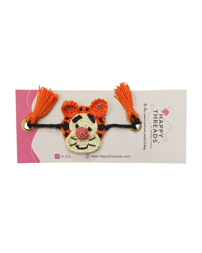 Happy Threads Tiger Handmade Crochet Rakhi Band-For Infants