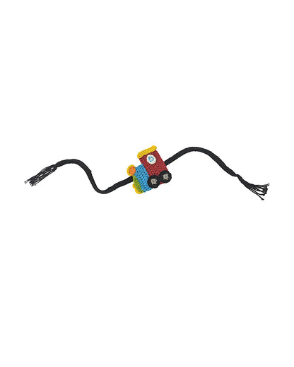 Happy Threads Exclusive Train Handmade Crochet Rakhi Band-For Infants
