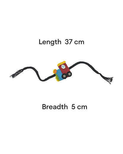 Happy Threads Exclusive Train Handmade Crochet Rakhi Band-For Infants