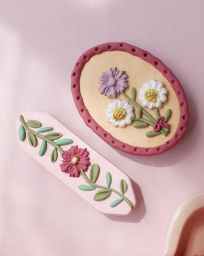 Rattle & Co. Multicolor Headbands-Polymer Clay-Embroidered-Pack of 2-For Infants