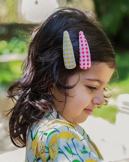 Rattle & Co. Multicolor Hair Clips-Printed-Cotton-Pack of 6-For Infants