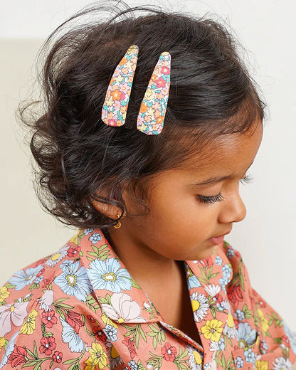 Rattle & Co. Multicolor Hair Clips-Printed-Cotton-Pack of 6-For Infants