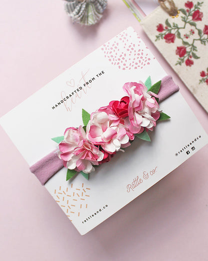 Rattle & Co. Lilac Flower Headband-Solid-Faux Leather-For Infants