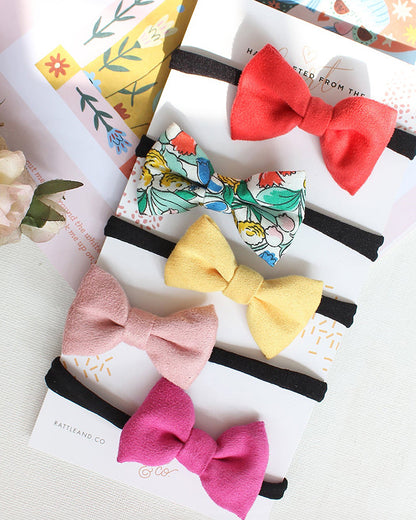 Rattle & Co. Multicolor Headbands-Suede & Cotton-Pack of 5-For Infants