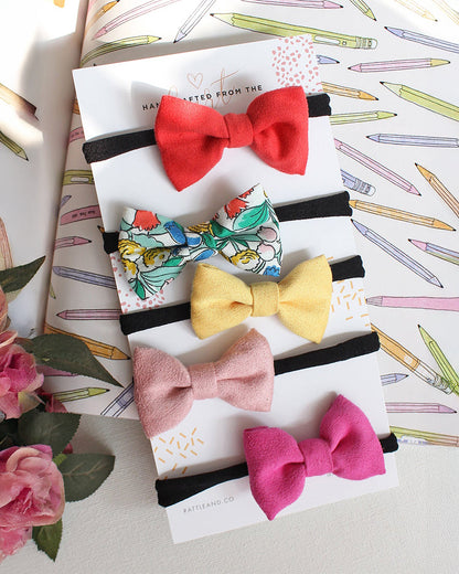 Rattle & Co. Multicolor Headbands-Suede & Cotton-Pack of 5-For Infants