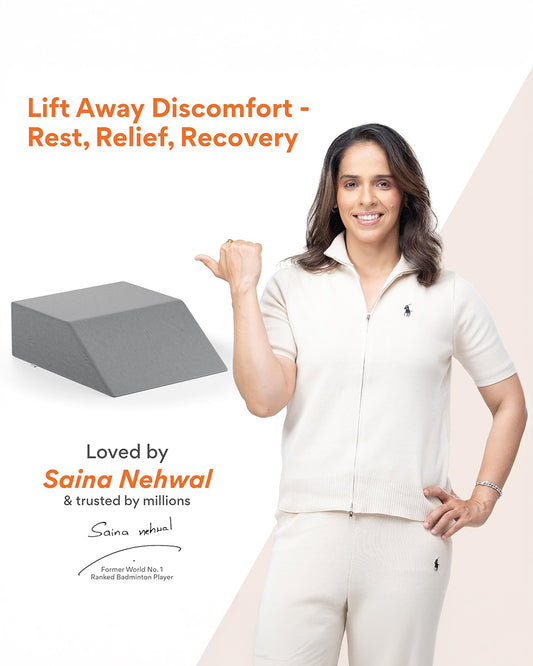 Fovera Pregnancy Pillow-Multipurpose Leg Elevation-Grey-Memory Foam-For Maternity