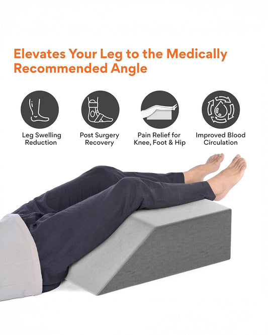 Fovera Pregnancy Pillow-Multipurpose Leg Elevation-Grey-Memory Foam-For Maternity