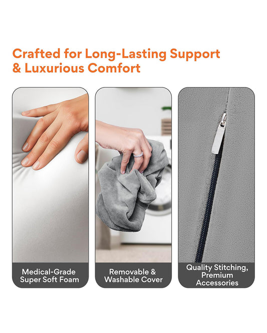 Fovera Pregnancy Pillow-Multipurpose Leg Elevation-Grey-Memory Foam-For Maternity