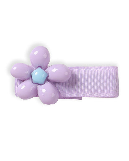 Kicks & Crawl Lavender Hair Clips-Bear Bloom-Metal-Pack of 5-For Infants
