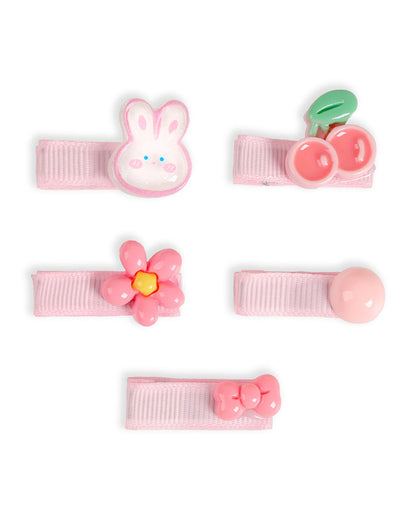 Kicks & Crawl Peach Hair Clips-Bow-tiful-Metal-Pack of 5-For Infants