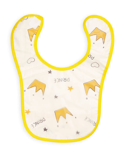 Kicks & Crawl Boys N Drool Reusable Plastic Bibs-Pack of 3 - Velcro Closure with Food Catching Pouch - For Infants