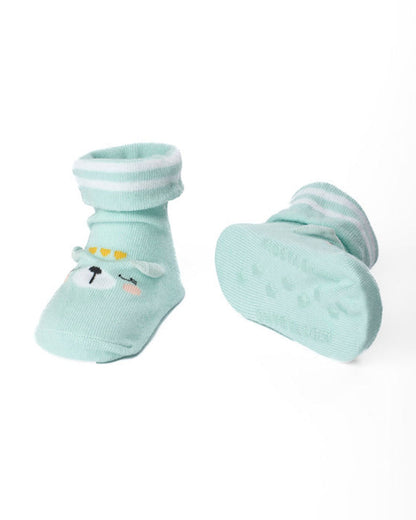 Kicks & Crawl Light Blue Socks-Chick Cubs-Cotton & Polyester-Pack of 2-For Infants