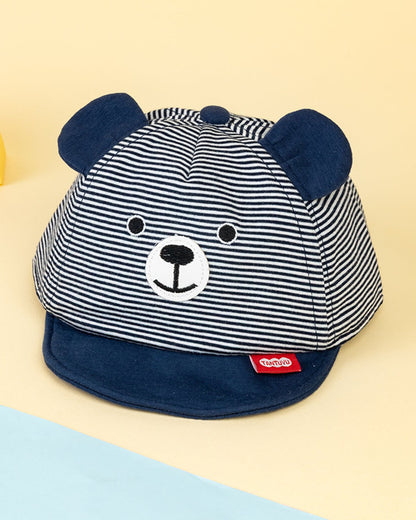 Kicks & Crawl Navy Blue Cap-Chilly Snugs-Cotton-For Infants