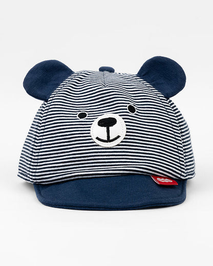 Kicks & Crawl Navy Blue Cap-Chilly Snugs-Cotton-For Infants
